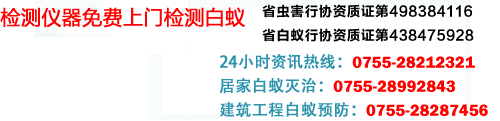 白蚁防治咨询热线：0755-28212321